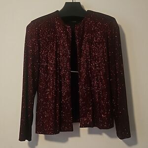 XSCAPE by Open Evening Blazer  Black/Red